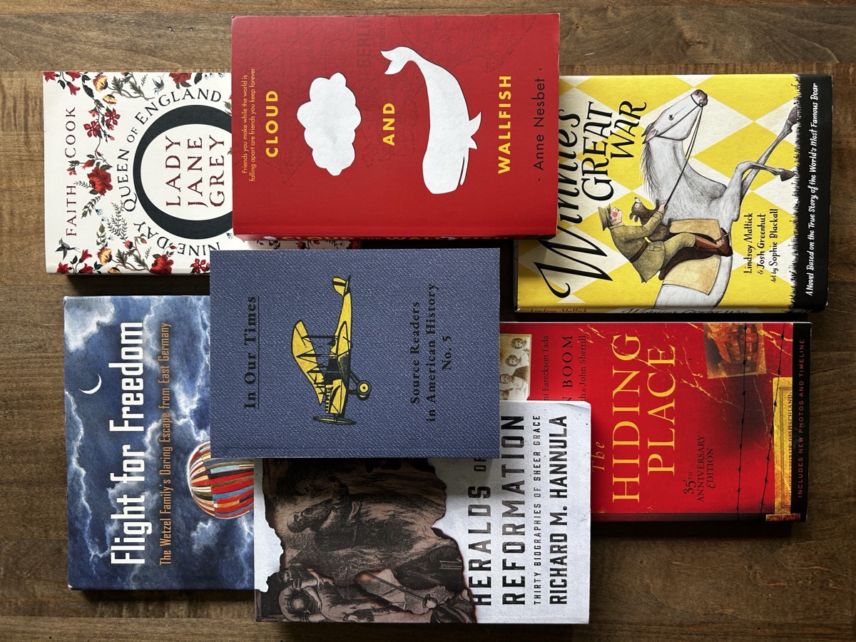 A selection of Cycle 4 books — the Renaissance and Reformation alongside the modern era